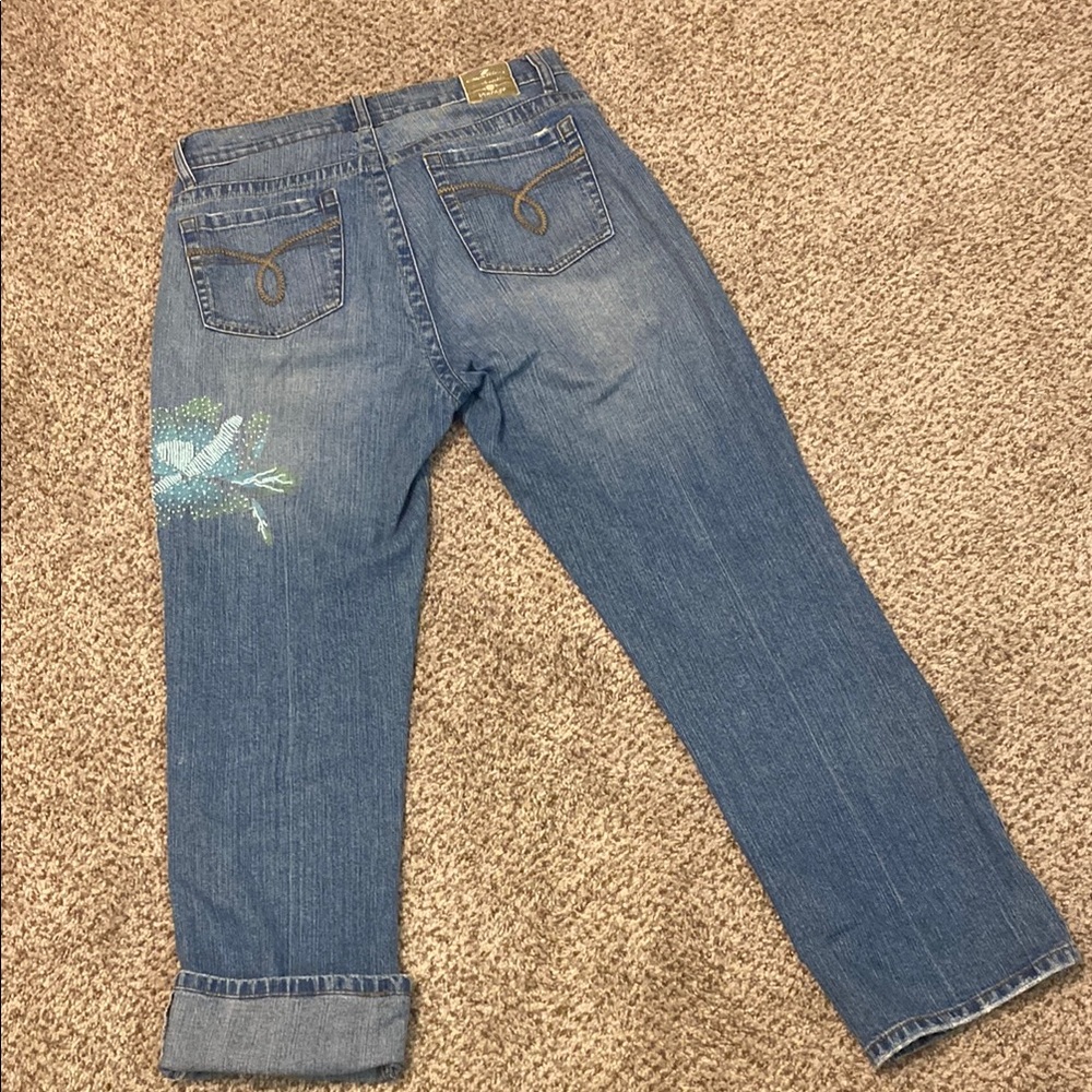 Z. Cavaricci Ladies Blue Straight Jeans w/Beading & Paint#M300-5664 Cut#CZ 0972 - Picture 10 of 16